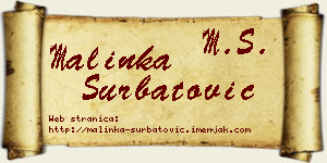 Malinka Šurbatović vizit kartica